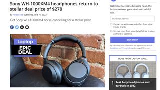 A sales promotion for the Sony WH-1000XM4