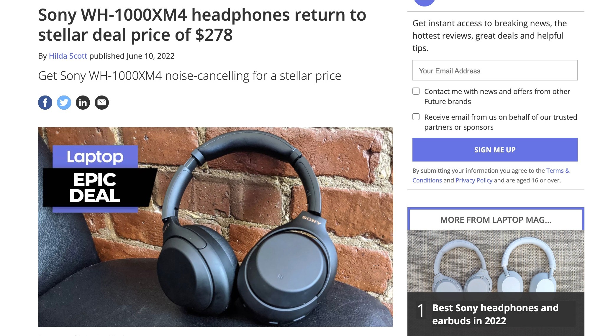 A sales promotion for the Sony WH-1000XM4