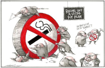 Political cartoon world Canada legal marijuana edibles cigarettes