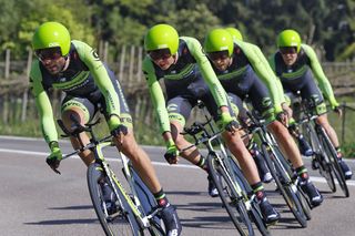 Cannondale-Garmin down a few after a crash in the TTT