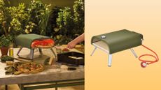 Aldi Pizza Oven next to the Aldi Pizza Oven on a table