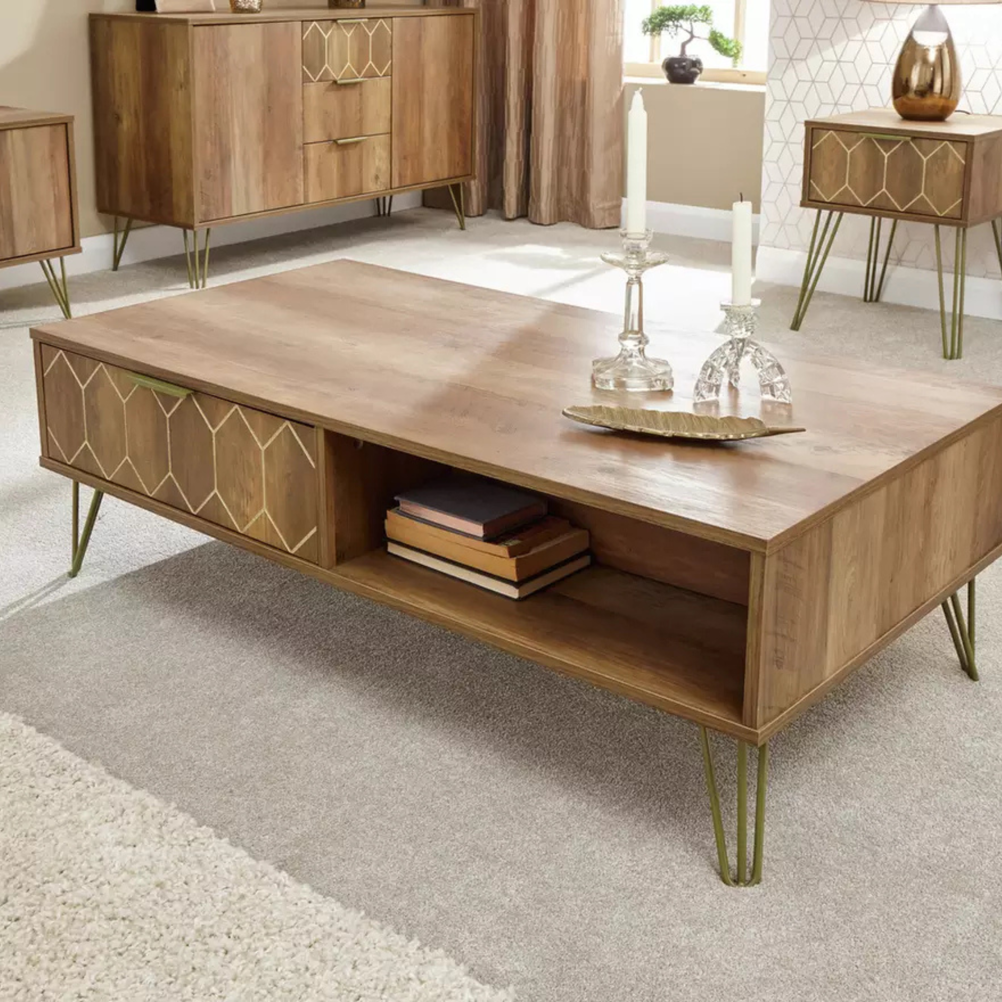 Gfw Orleans 2 Drawer Coffee Table - Mango Wood Effect
