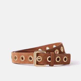 Mint Velvet Tan Eyelet Suede Belt cut out 