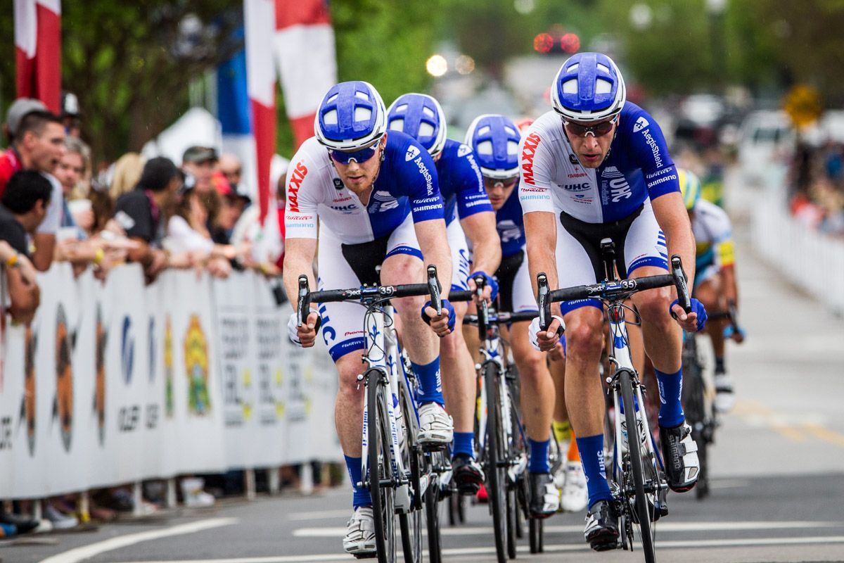 nitedHealthcare gathers at the front heading into the last laps.