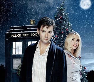 David Tennant and Billie in The Christmas Invasion