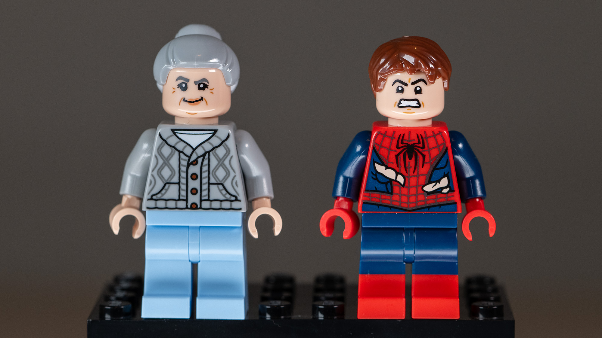 Lego Spider-Man vs. Doc Ock Subway Train Scene (76321) Aunt May and Spider-Man Minifigures