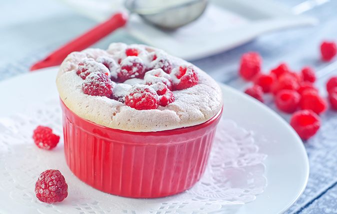 Raspberry-and-almond sponge pudding