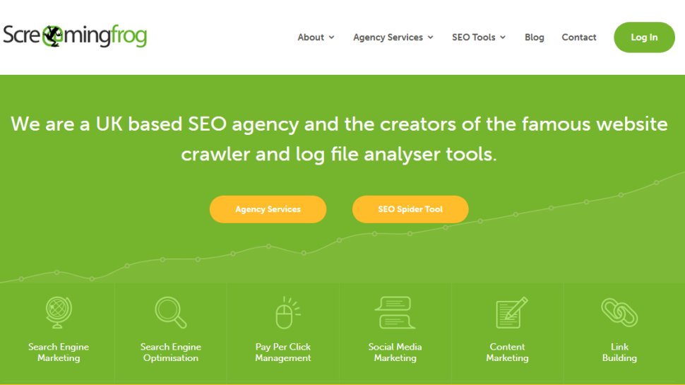Website screenshot of Screaming Frog (July, 2025)