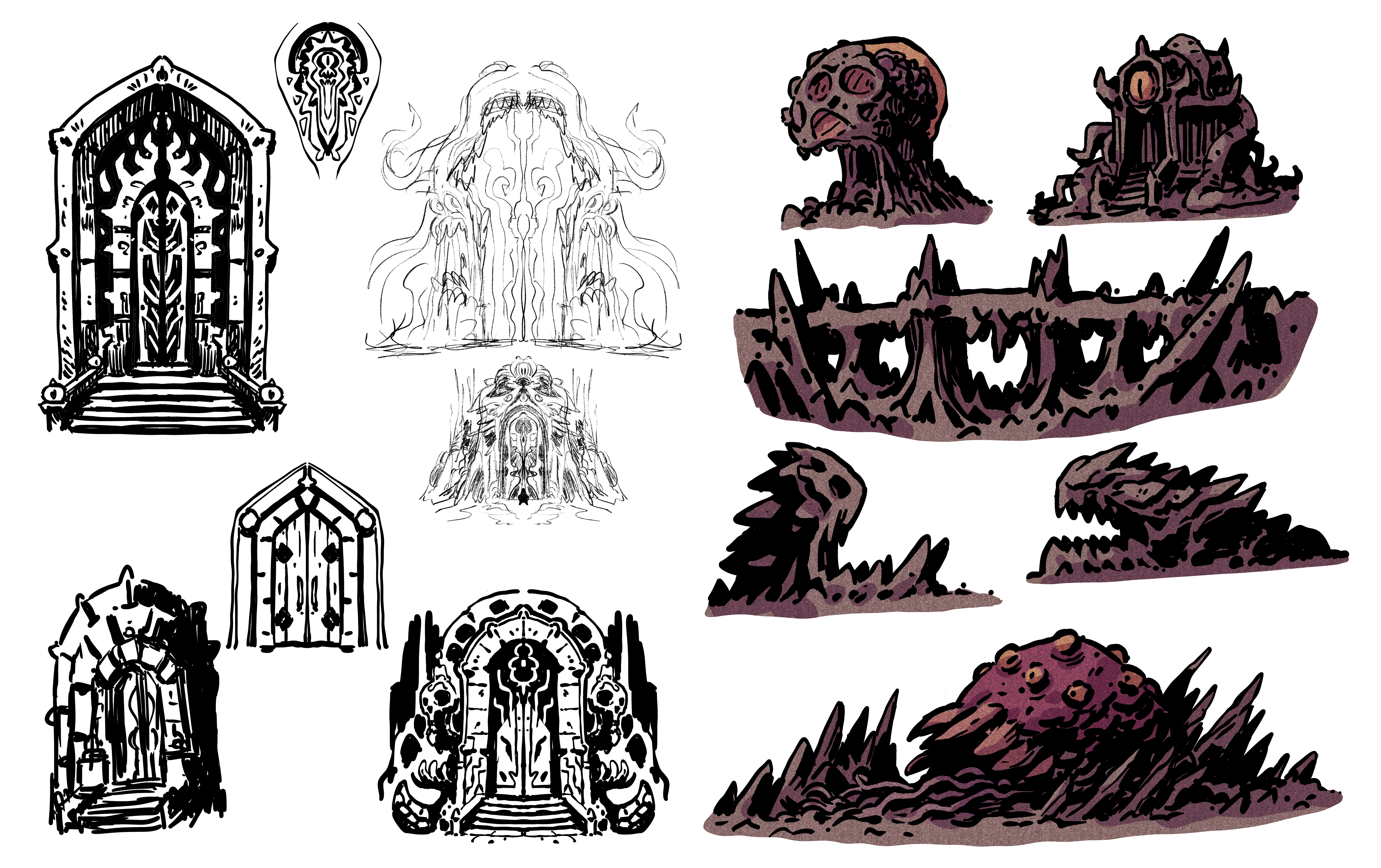 Comic art; doorway sketches