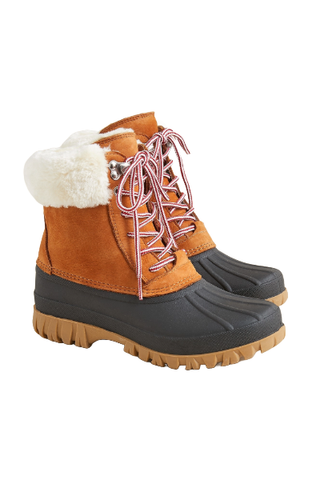 Perfect Winter Boots in Leather and Sherpa