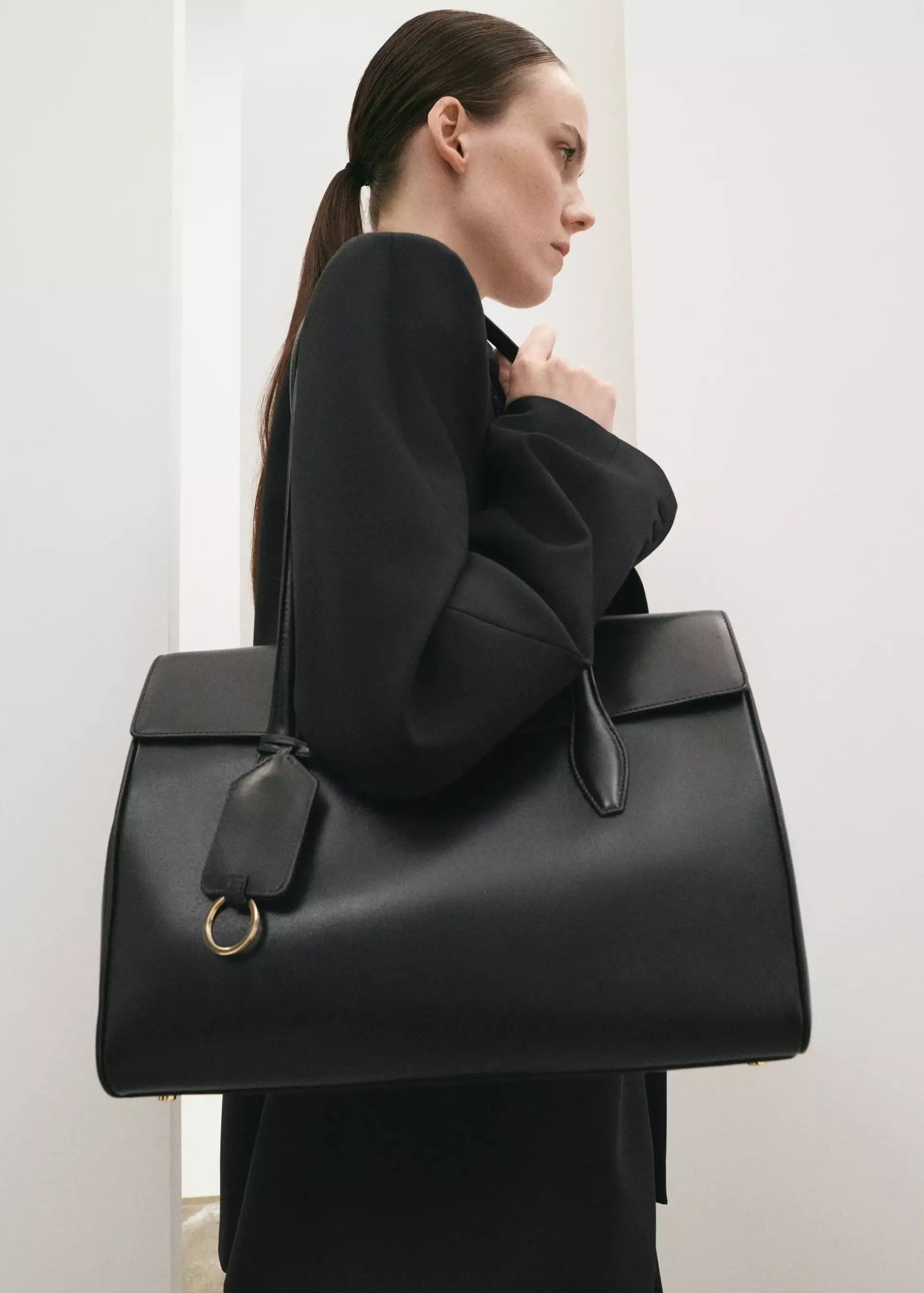 Leather Shopper Bag With Charms - Women | Mango United Kingdom