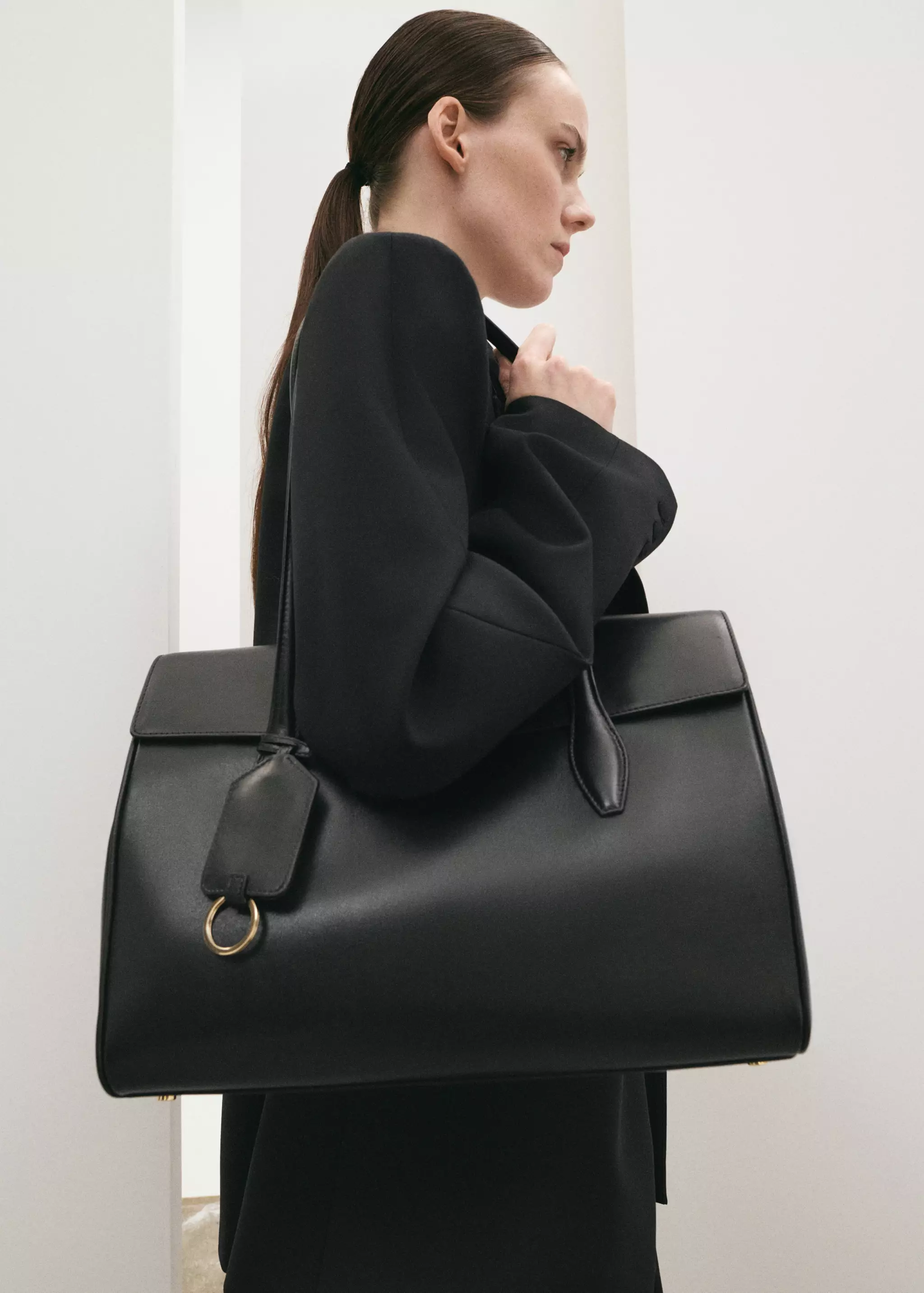 Leather Shopper Bag With Charms - Women | Mango United Kingdom