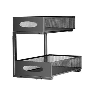 A black 2-tiered pull out drawer set