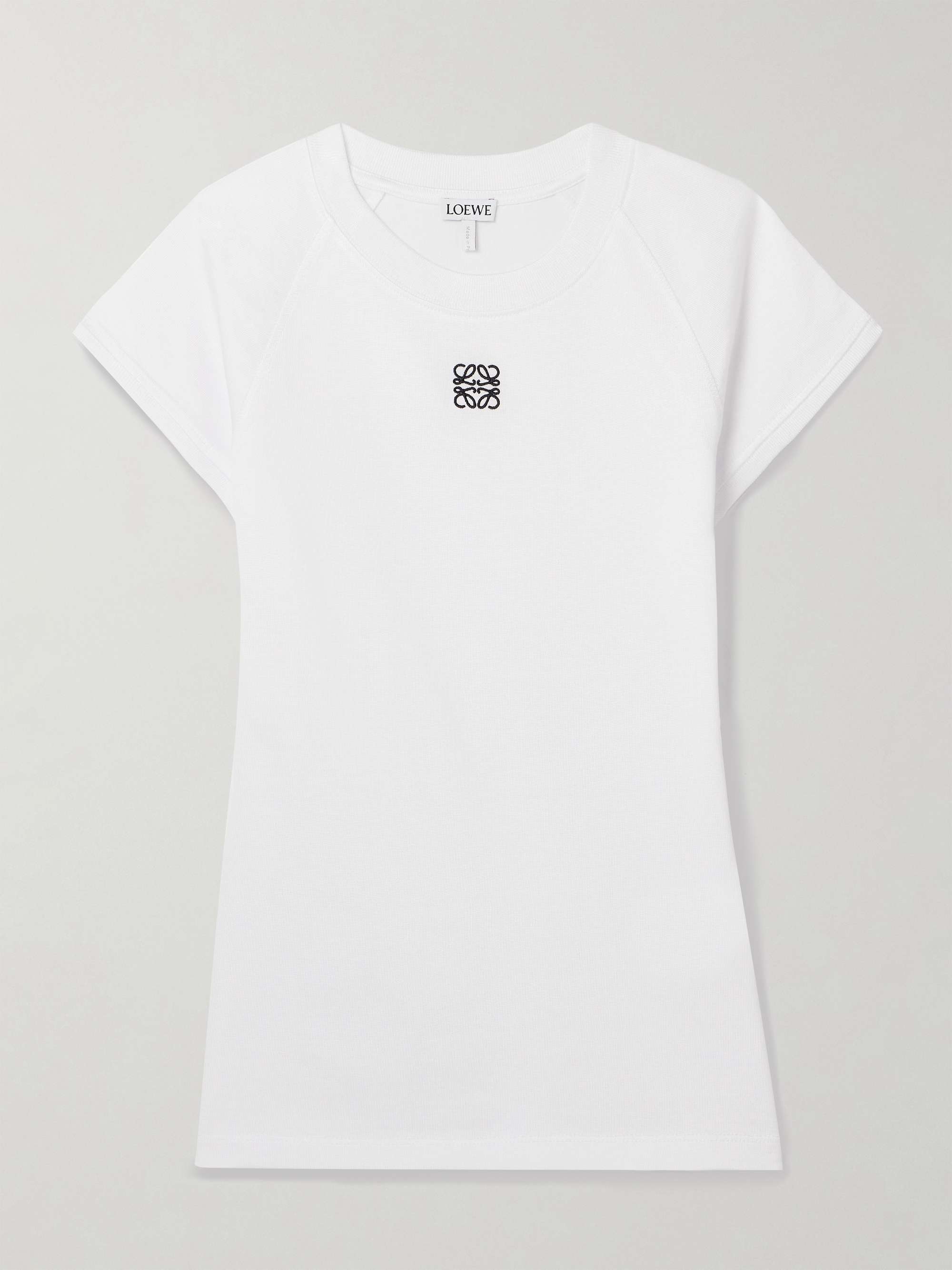Anagram Embroidered Cotton-Blend Jersey T-Shirt