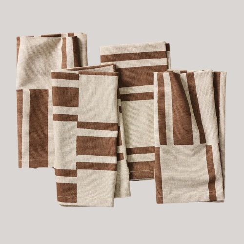 West Elm UK, Quincy Block Print Stripe Napkin Sets