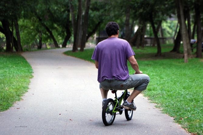 man, bicycle, growth, evolution