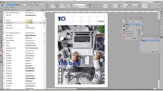 Adobe Indesign with palettes open
