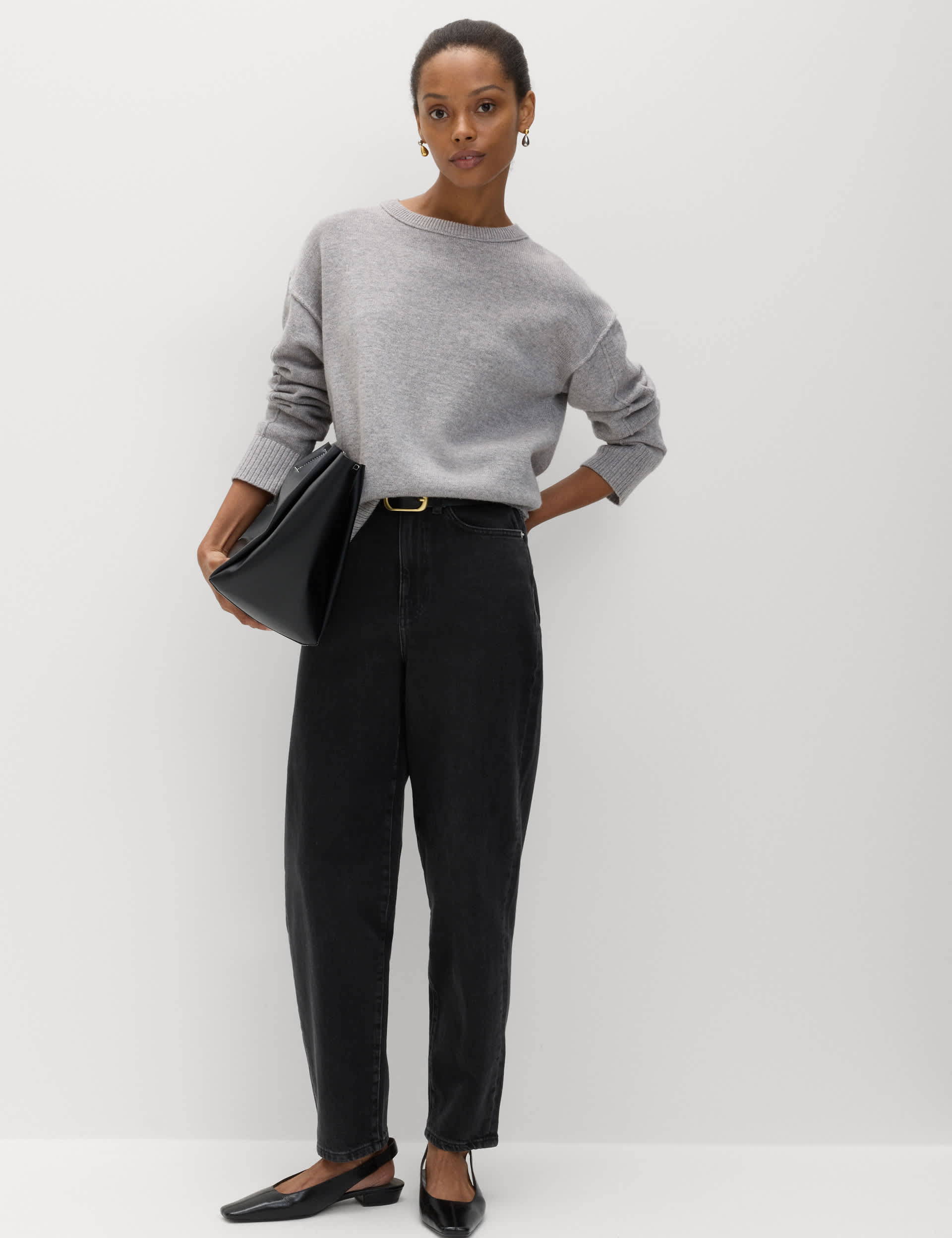 Mom High Waisted Ankle Grazer Jeans