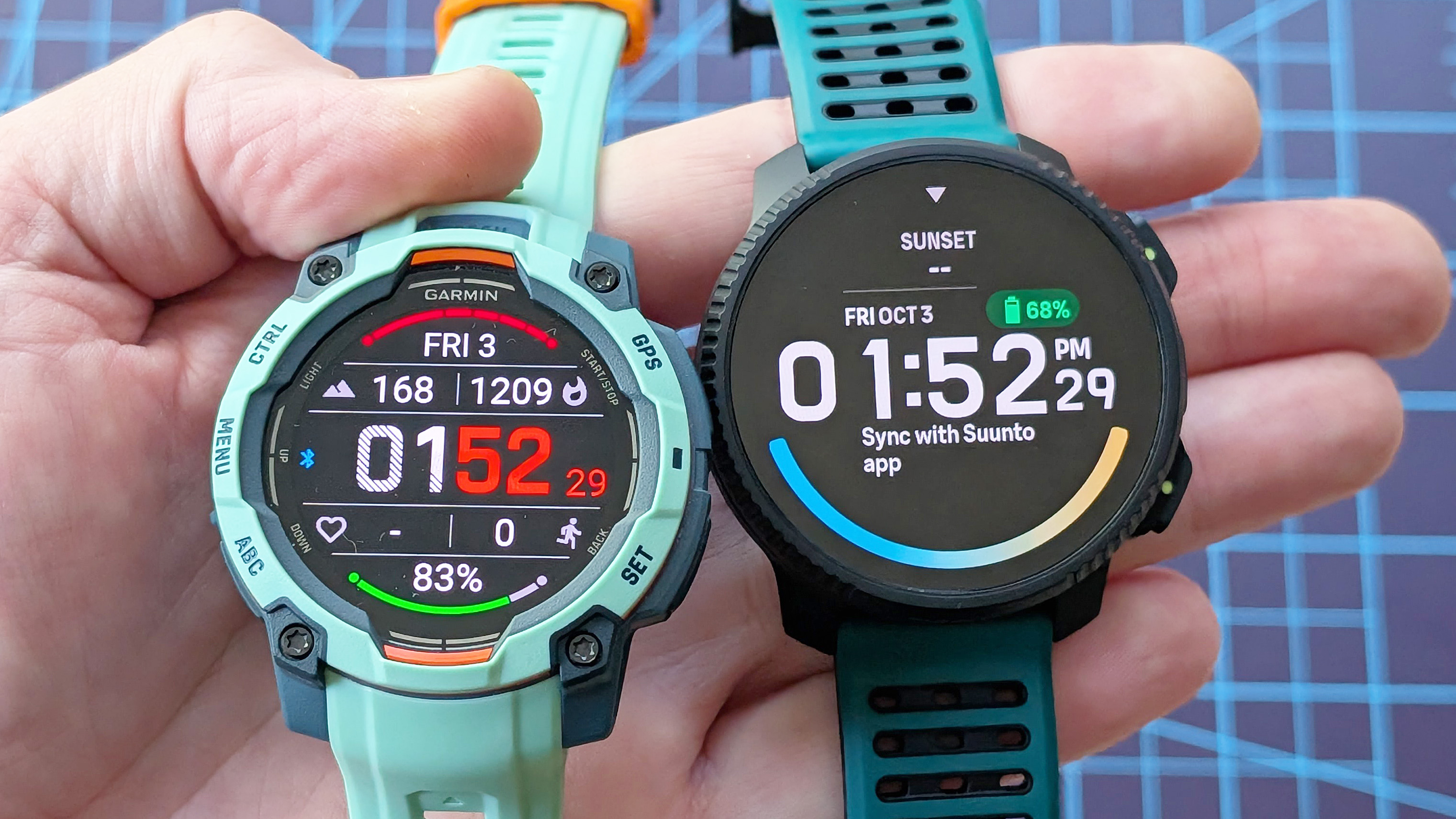 Close-up of the rugged Suunto Vertical 2 smartwatch