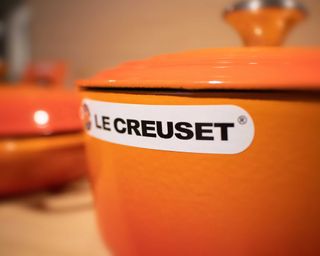 orange le creuset dutch oven