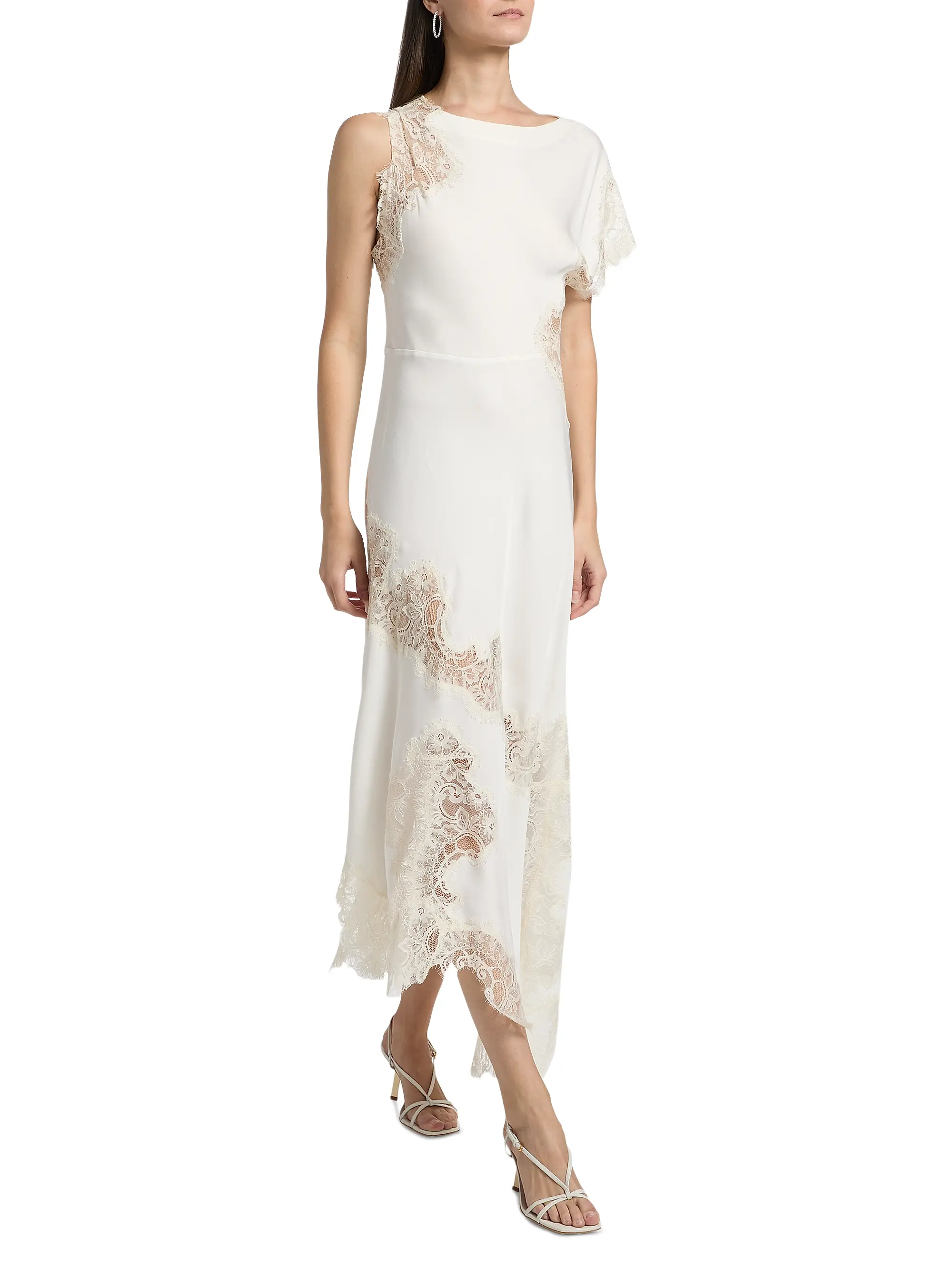 Alessia Asymmetric Lace-Trimmed Dress