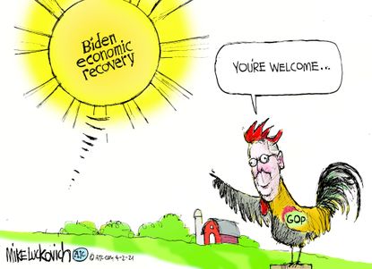 Political Cartoon U.S. biden mcconnell economy