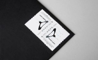 Customised Pierre Hardy stamps on the envelope for his invitation