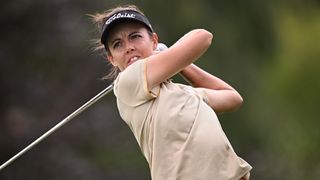 Meghan MacLaren takes a shot at the 2023 Amundi Evian Championship