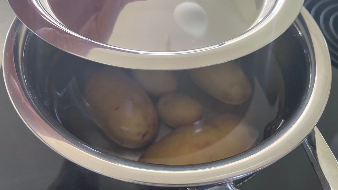 Le Creuset Stainless Steel Pan being tested in the kitchen