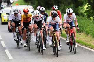 Lizzie Deignan racing with the British team at Tour of Britain