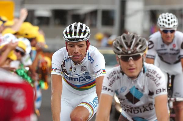 Alessandro Ballan rolls in after an unsuccessful breakaway attempt.