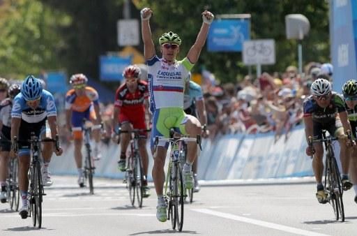 Peter Sagan (Liquigas-Cannondale) wins the opening stage at the Amgen Tour of California