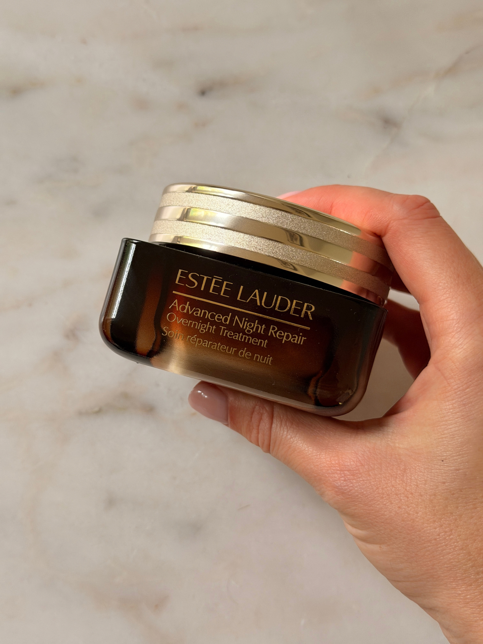 Freelance beauty editor Grace Day holding the Est&amp;eacute;e Lauder moisturiser