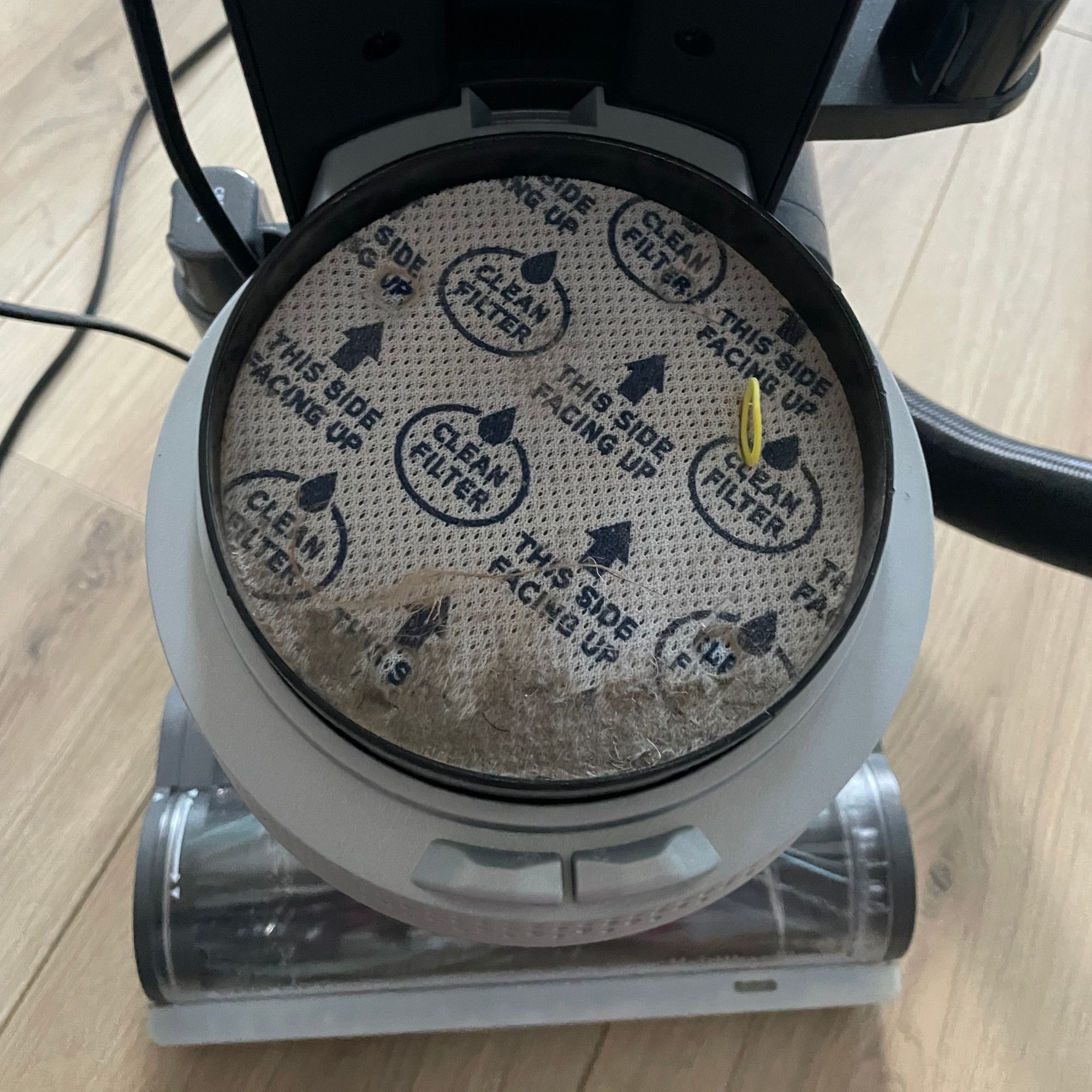 Dirty filter of the Vax LiftOut Reach Pet Design Vacuum Cleaner