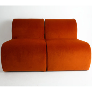 burnt orange modular sofa