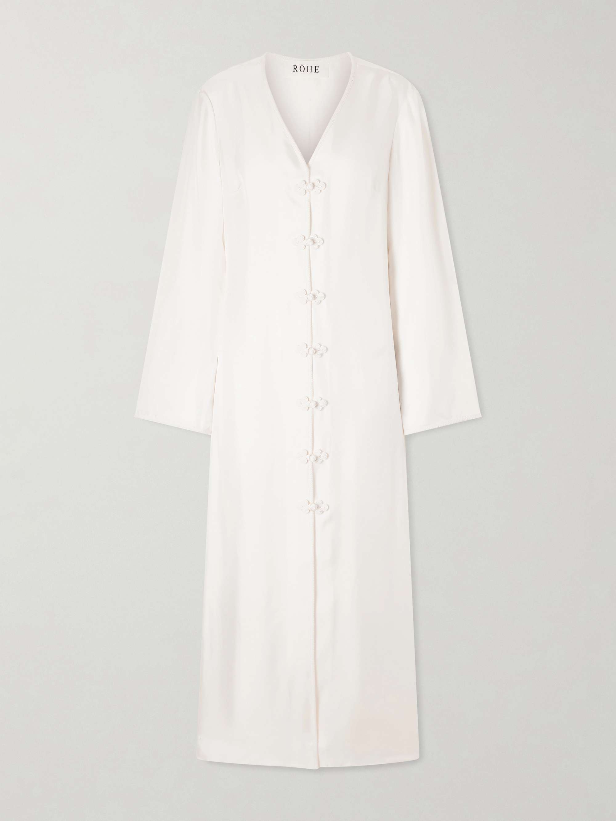 Mandarin Silk-Satin Maxi Dress