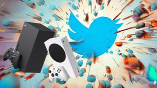 Xbox Series X|S with Twitter logo