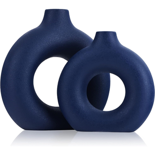 blue geometric modern vases