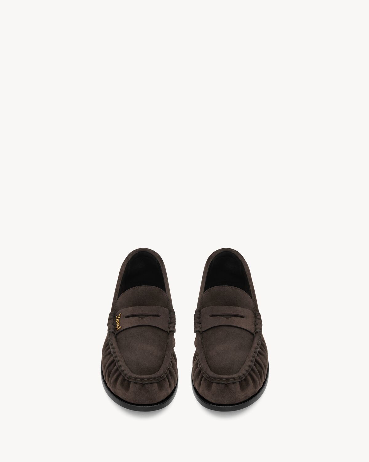 Women's Le Loafer Penny Slippers in Suede in Dark Chocolate