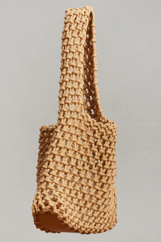 The Frankie Shop FANA MINI NET BAG - BISCUIT