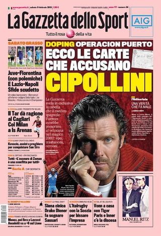 News breaks in Italy that Mario Cipollini was a client of Dr Fuentes