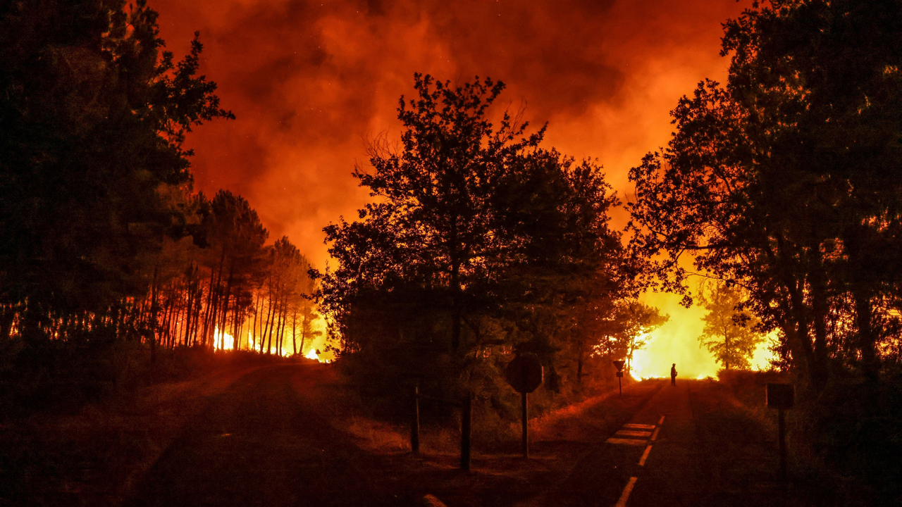 Wildfires blaze through Bordeaux, France