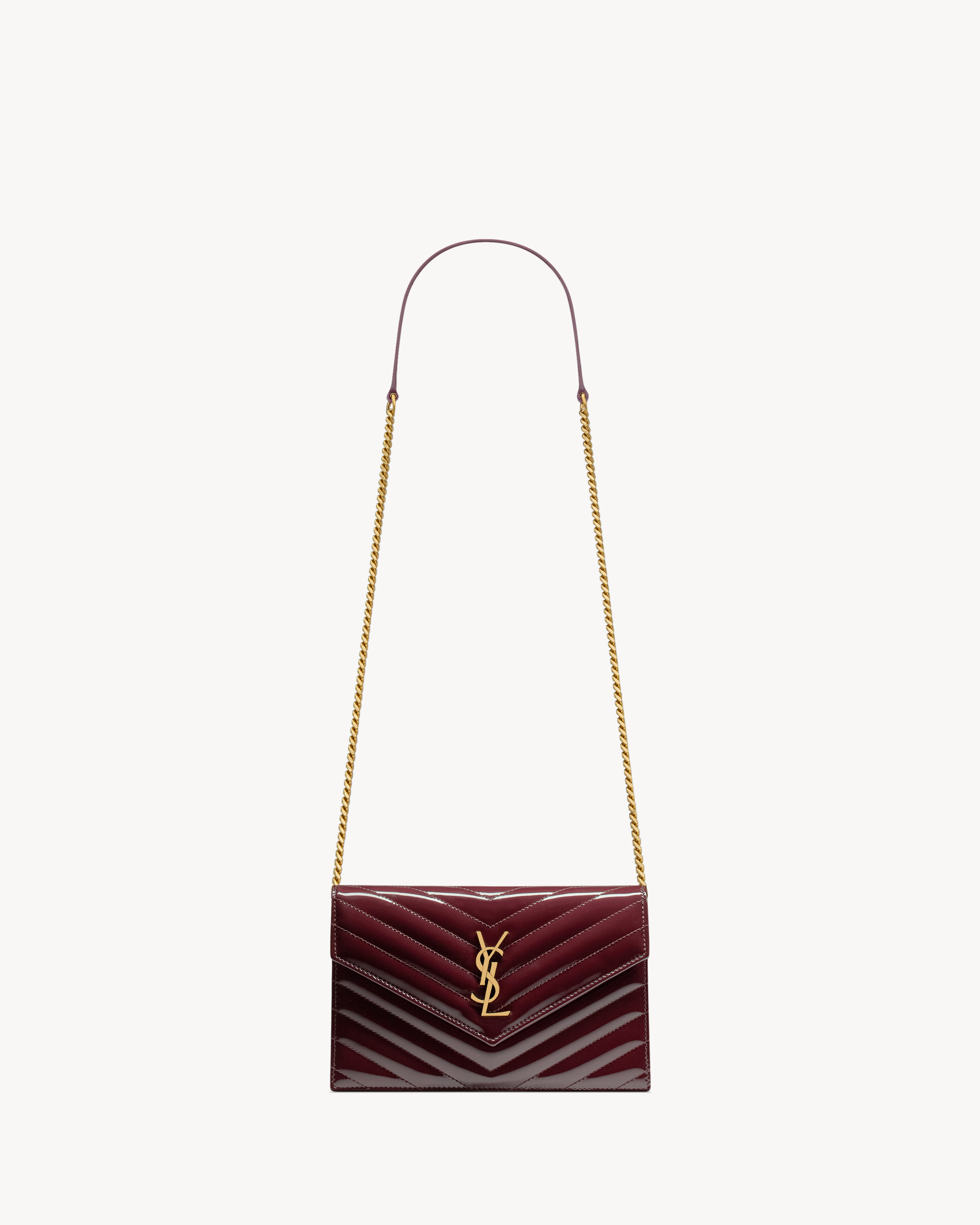 Cassandre Envelope Chain Wallet in Patent Leather