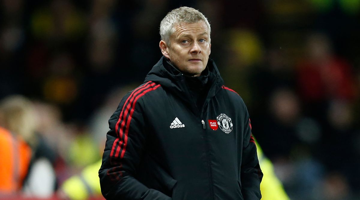 Manchester United manager Ole Gunnar Solskjaer looks on during the Premier League match between Watford and Manchester United at Vicarage Road on November 20, 2021 in Watford, England.