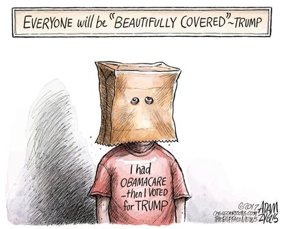 Political Cartoon U.S. Obamacare Donald Trump