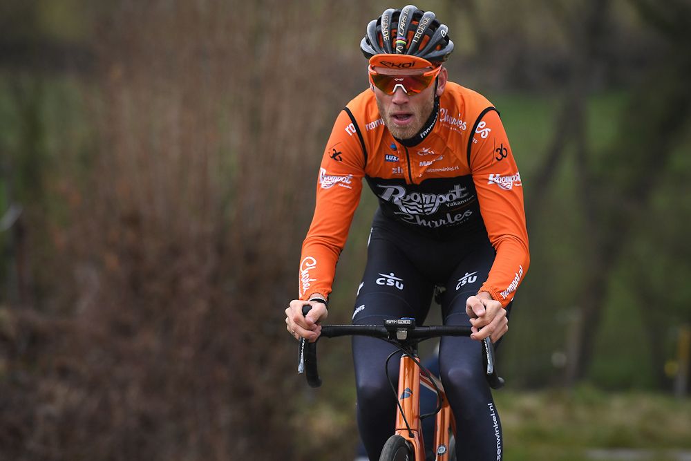 Lars Boom of (Roompot-Charles) on the 2019 Omloop Het Nieuwsblad route