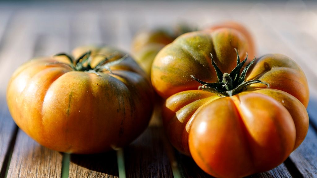 fresh, ripe heirloom tomatoes 