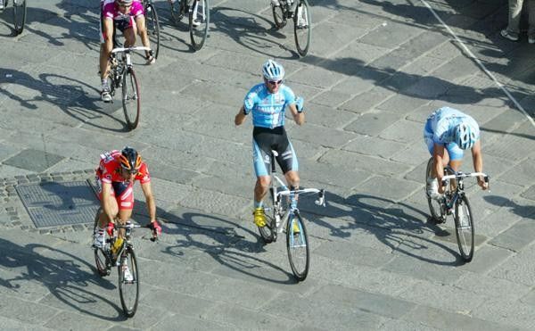Looks good from here... Alessandro Petacchi (Milram) wins stage 3.