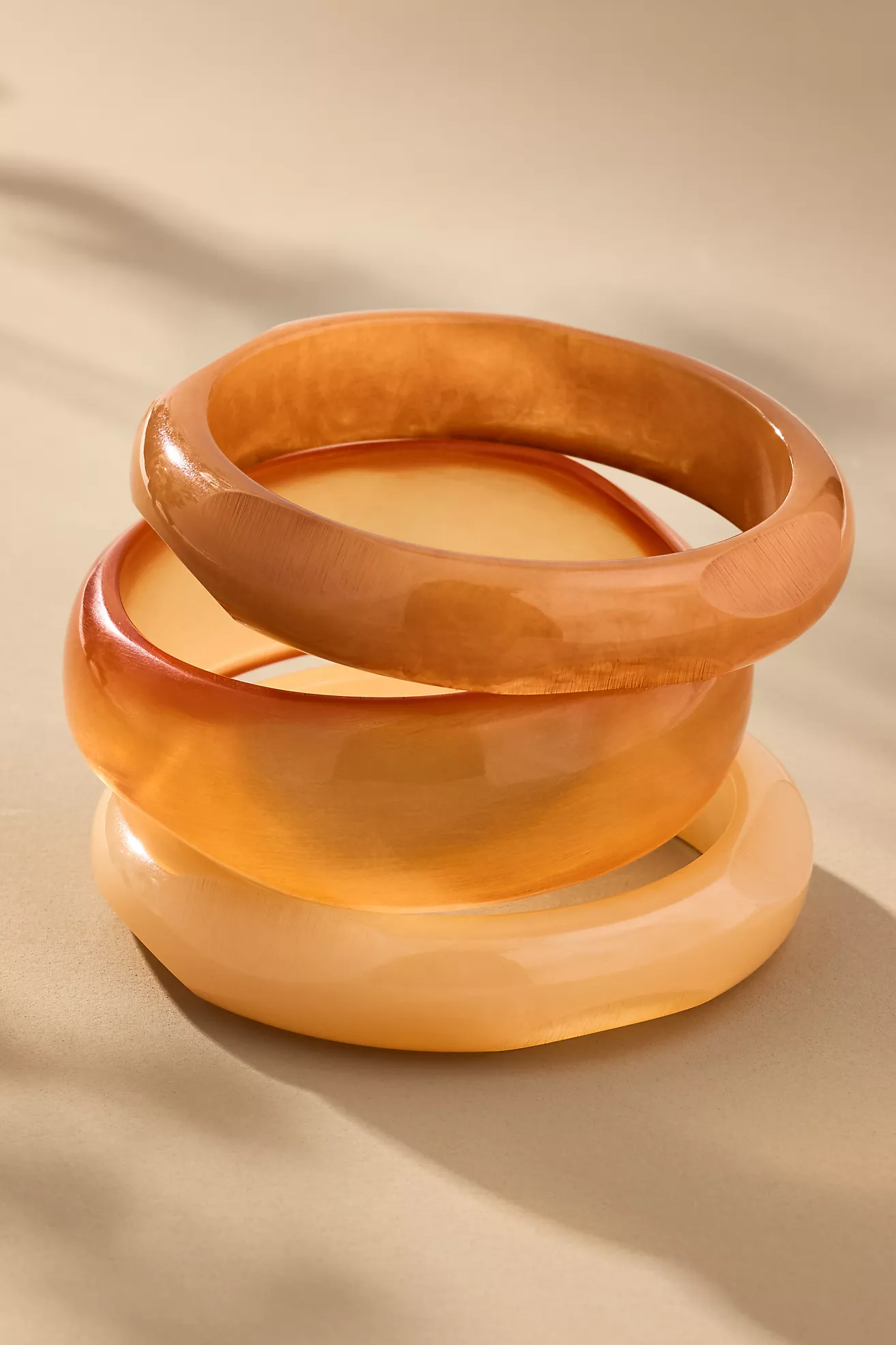 Round Bangle Bracelets, Set of 3