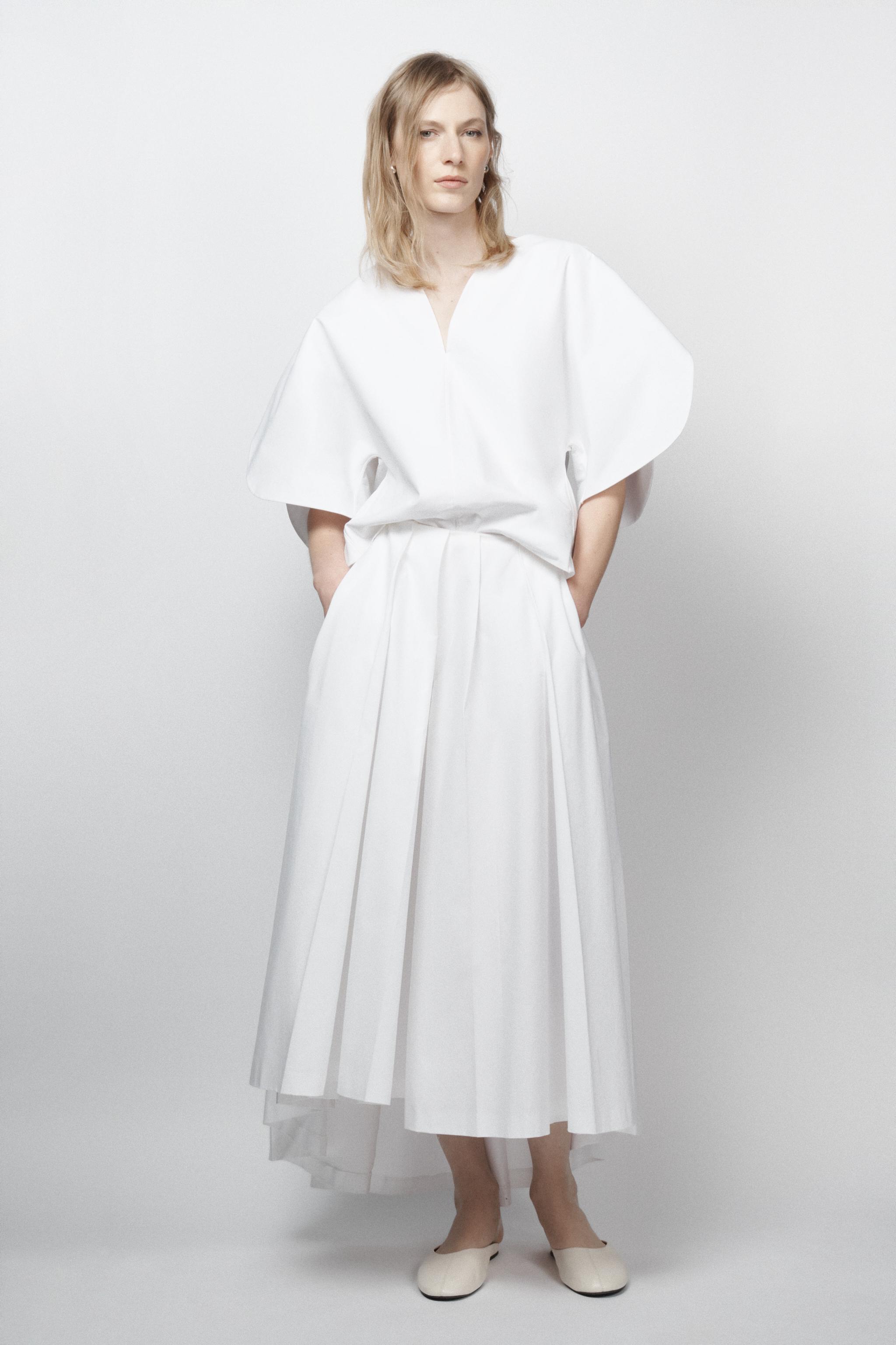 Zw Collection Limited Edition Asymmetric Poplin Skirt